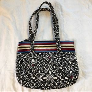 Vera Bradley Little Betsy Bag, Black and White Barcelona Pattern